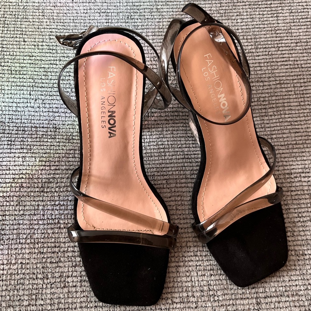 Fashion Nova Black Wedge Heels Size 6